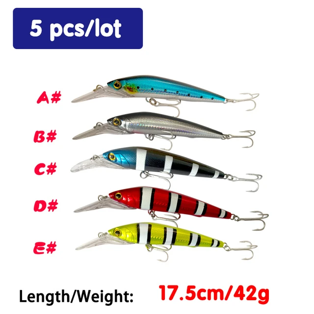 5 PCS/LOT Big Floating Minnow New Fishing Lures 175mm 42g Hard Bait  Artificial Pesca Sea