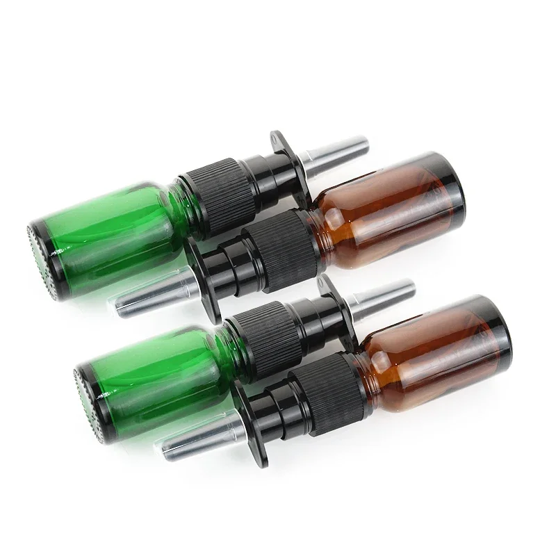 10ml Amber Nasal Spray Bottle Glass Nose Mist Sprayer Press Spray Head Empty Bottles Refillable Glass Atomizer 6/10/20/50pack spray bottle,refillable spray bottle,refillable bottle,refillable empty bottle,refillable perfume bottle,refillable cosmetic bottle,refillable bottle set,cosmetic bottle set,makeup empty bottle,cosmetic bottle,cosmetic dispenser bottle