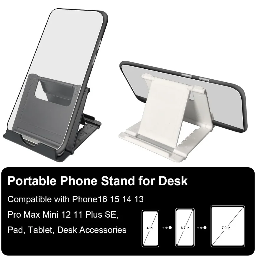 Compact Foldable Phone Stand - Universal Adjustable Desk Holder