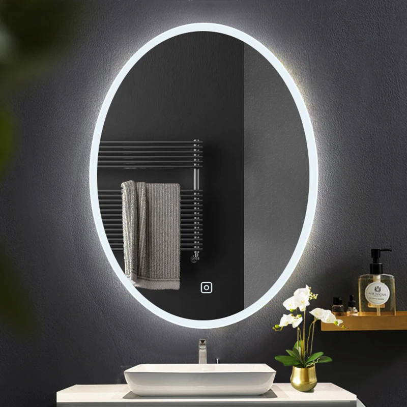 

Smart Electric Glass Bathroom Mirror Light Oval Touch No Fog Bathroom Mirror Vanity Design Espejos Con Luces Bathroom Fixtures
