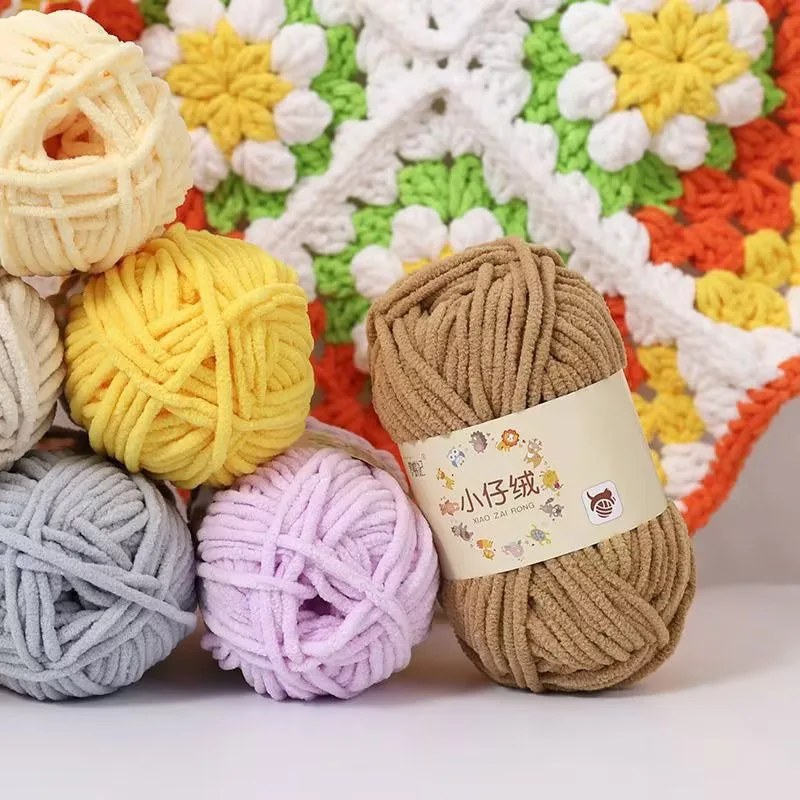 5pcs Chenille Wool Yarn 250g Soft Ice Strip Thread Thick Crochet Yarn for DIY Scarf Sweater Dolls Crafts Handmade Knitting Line 3