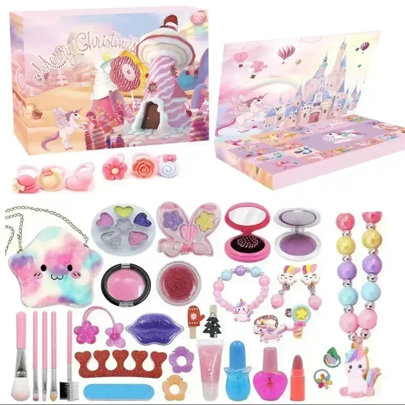 Christmas Advent Calendar Box Princess Dress Up Headwear Jewelry Set cute unicorn toys 24Days Countdown Calendar Xmas Gifts christmas countdown calendar,christmas advent calendar