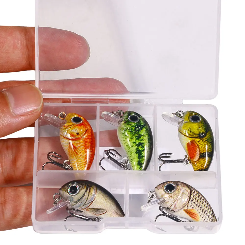 5pcs Mini Crankbaits Bass Fishing Lure Set 2.8cm/1.1inch 2g Artificial  Baits Topwater Crank Wobblers For Pike Fishing - AliExpress