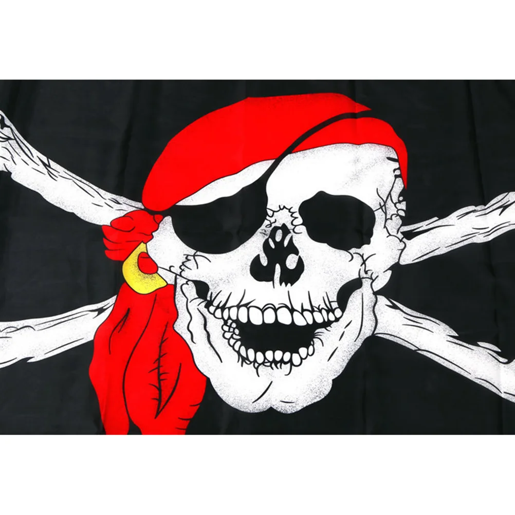 

2 Pcs Pirate Skull Flag Decorative Festival Bunting Flags Party Supplies Halloween The Banner
