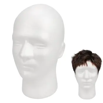 Testa di Manichino per Esposizione Cappelli da Uomo, Supporto in Schiuma Pratico per Modellazione Cappelli e Parrucche, per Salone e Creazione di Acconciature