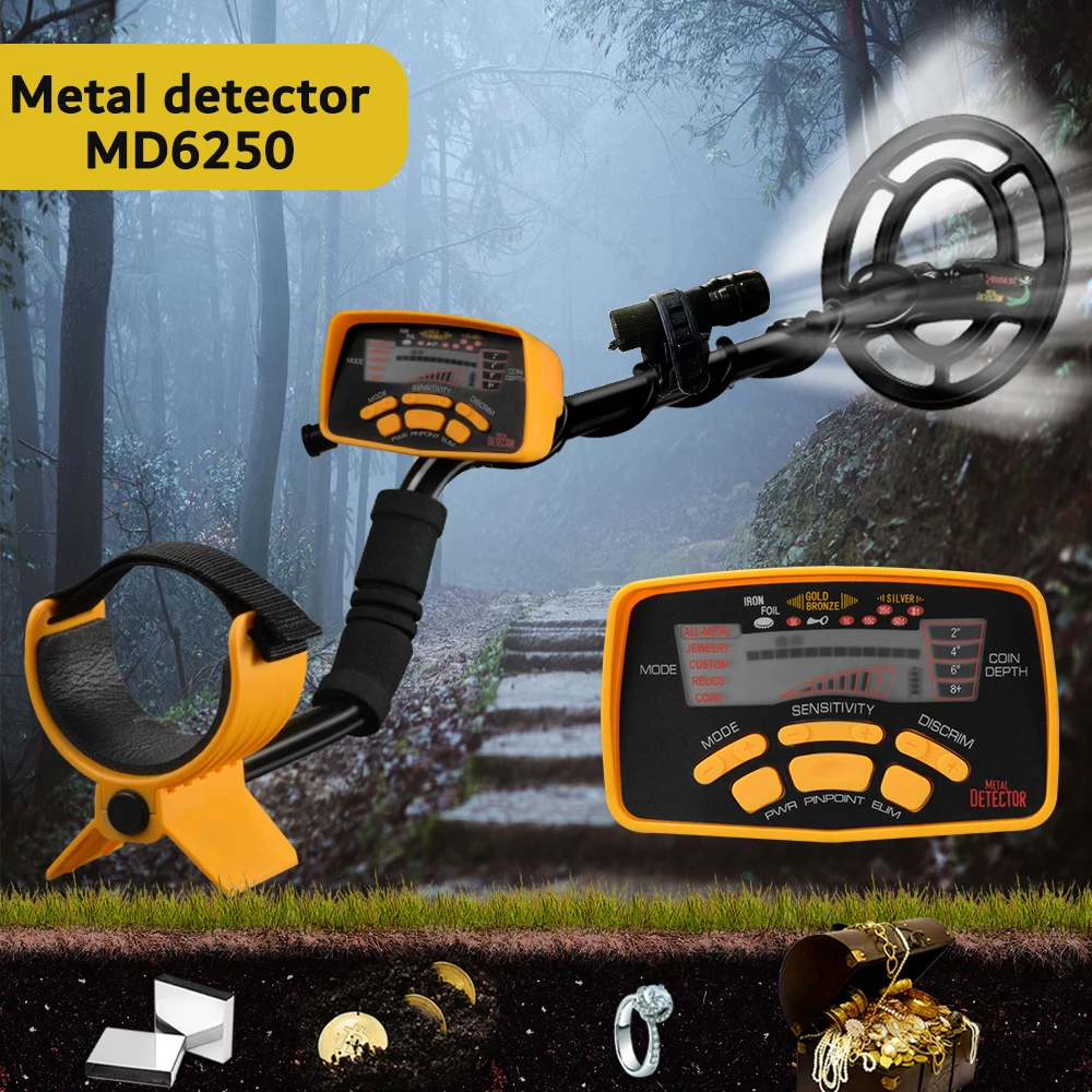 Md6250 Rilevatore Di Metalli Sotterraneo Professionale Portatile Gold Digger Finder Hunter Underwater Gold Treasure Minelab Monster