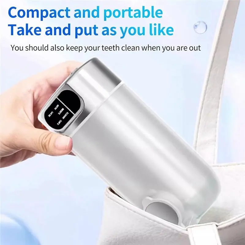 A50Q-IPX7 방수 워터 플로서 5가지 모드 구강 세정기 5개의 노즐 300ml 물탱크, 가정 및 여행용 워터 플로서