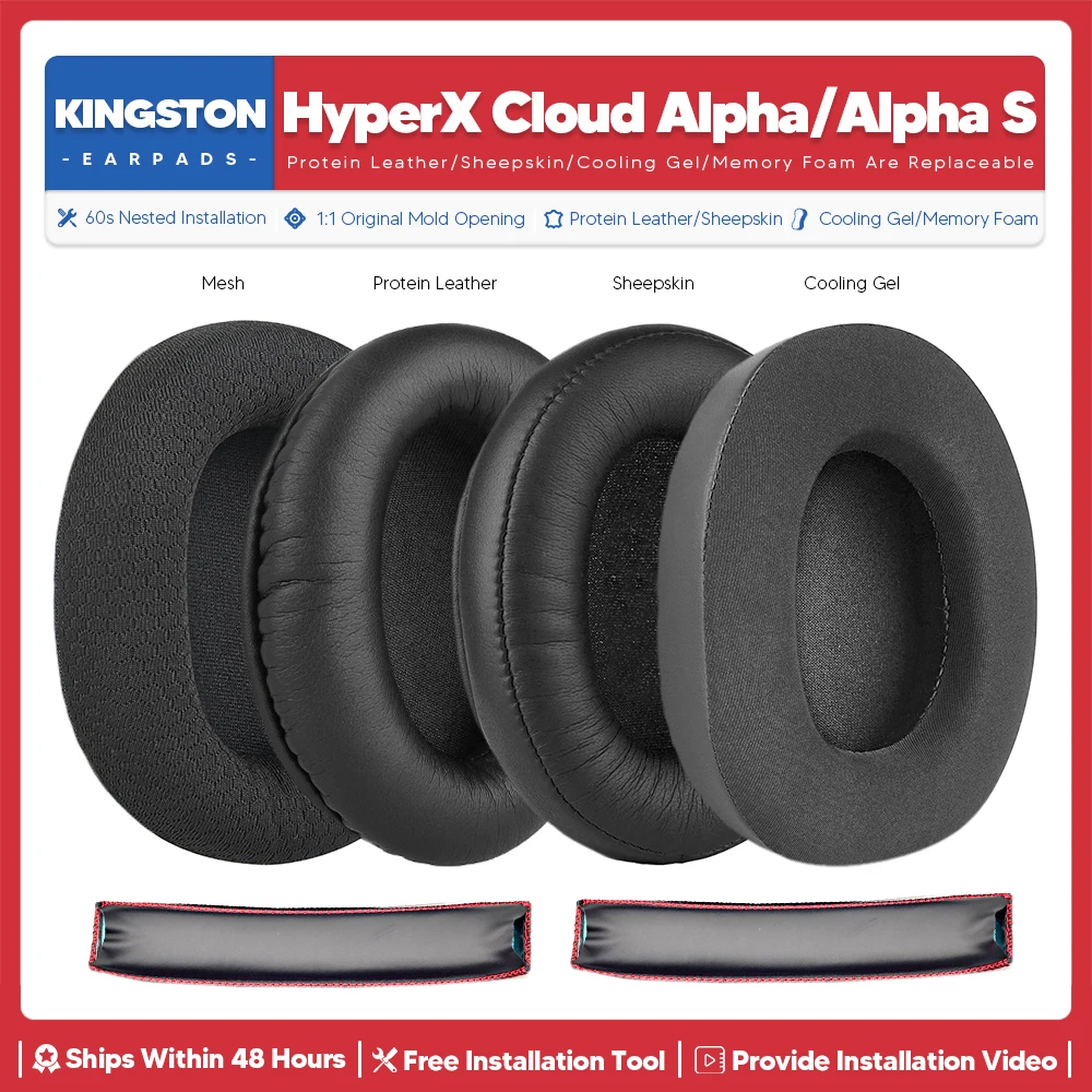 

Replacement Ear Pads For Kingston HyperX Cloud Alpha S Wireless Headphone Accessories Headset Ear Cushion Repair Parts Foam
