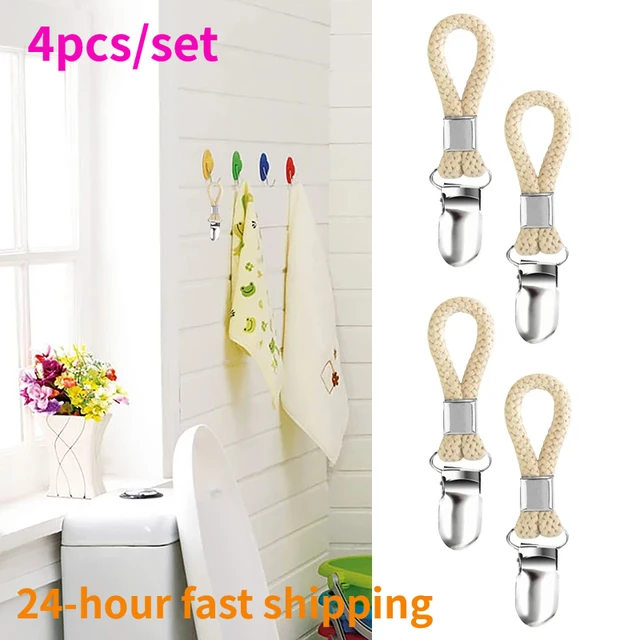 5/10pcs Household Tea Towel Hanging Clips Clip On Hooks Loops Hand Towel  Hangers Hanging Clothes Pegs Bathroom Kitchen Organizer - AliExpress