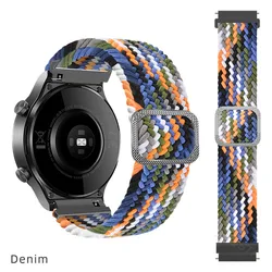 Premium 22mm Stretch Nylon Braided Watch Band - Soft Sport Strap Bracelet for 22mm universal (Denim color)