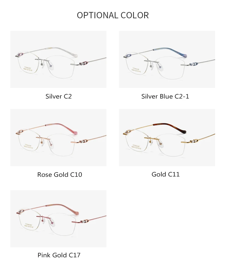 Oveliness Women's Rimless Oval Cat Eye Eyeglasses 8