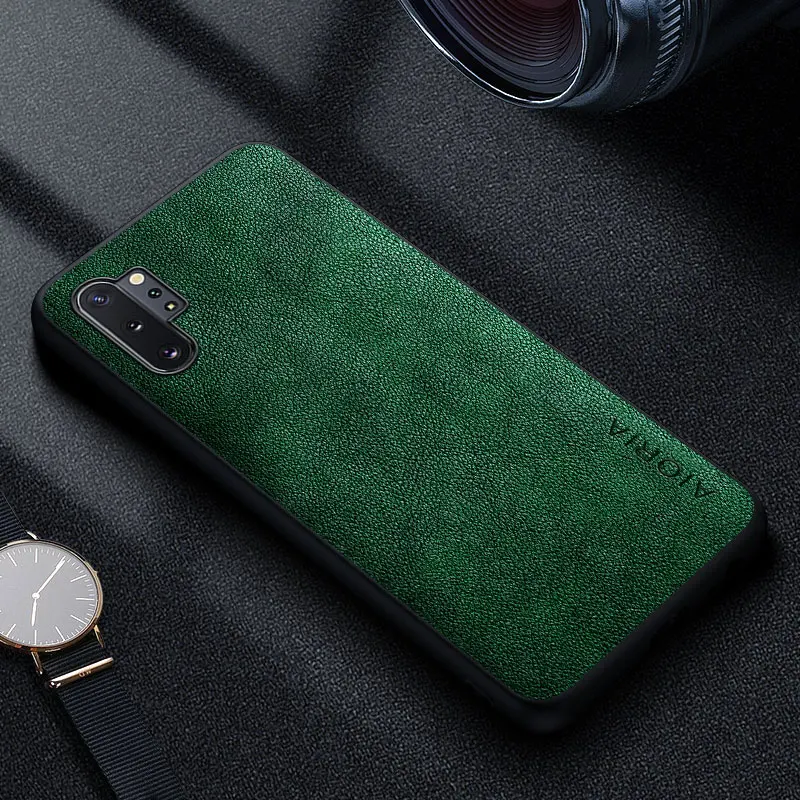 Premium Luxury Leather Phone Case - Retro Business Style Solid Color Cover