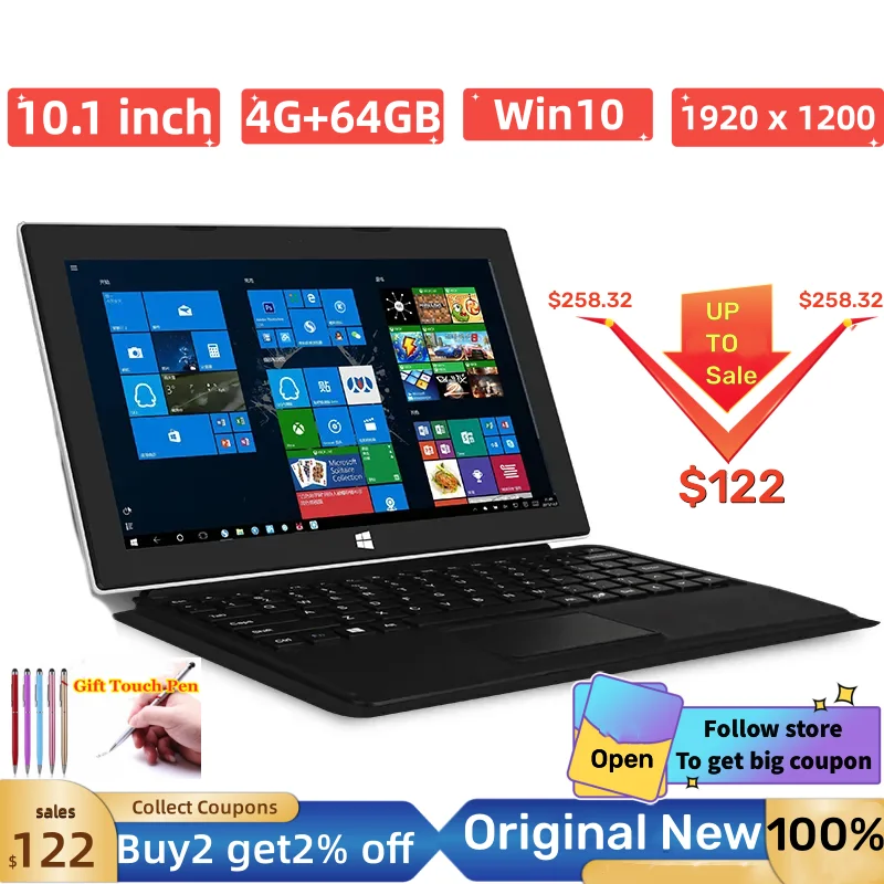 10.1 P7 미니 노트북, 윈도우 10, USB 3.0, HDMI 호환, 6500mAh, 1920x1200 IPS, 64 비트, 2 인 1 태블릿 PC 판매