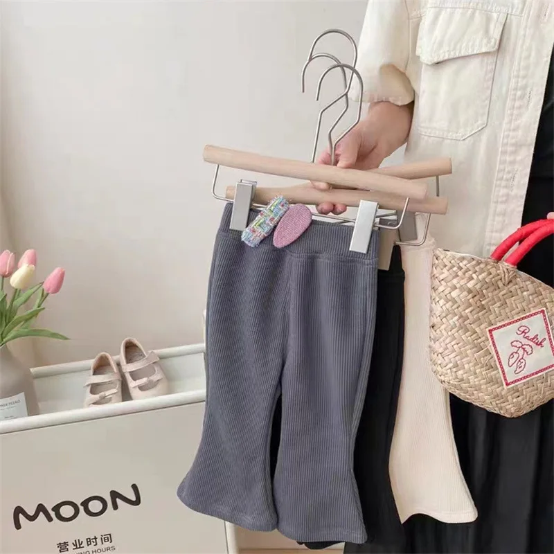 

New Laura Kors Girls Leggings for Outdoor Travel Clothes Student Cute Pink Gray Autumn Skinny Girls Flare Pants