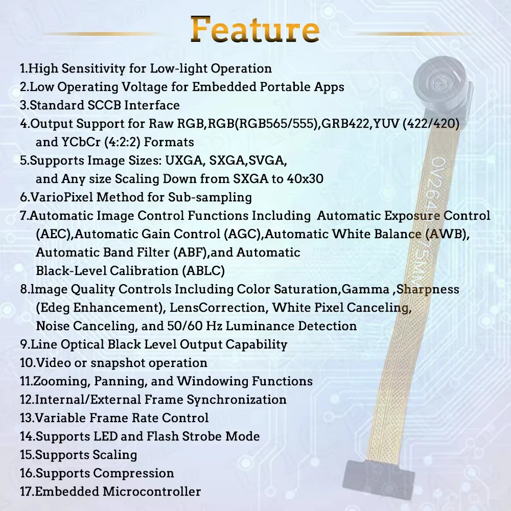 รูปสินค้า โมดูลกล้อง 2.4MP WiFi Night Vision สำหรับ ESP32 CAM