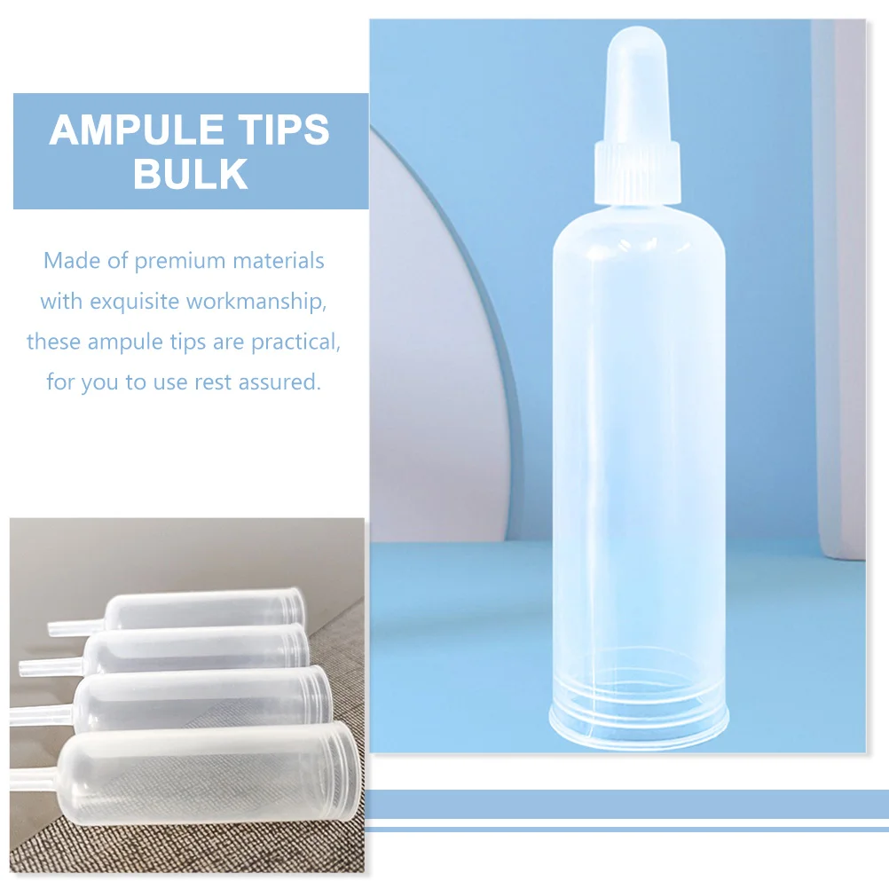 50 Pcs Ampule Drip Cover Tips Dispensing Needle Bottle Applicator Nozzles Hair Oil Glue