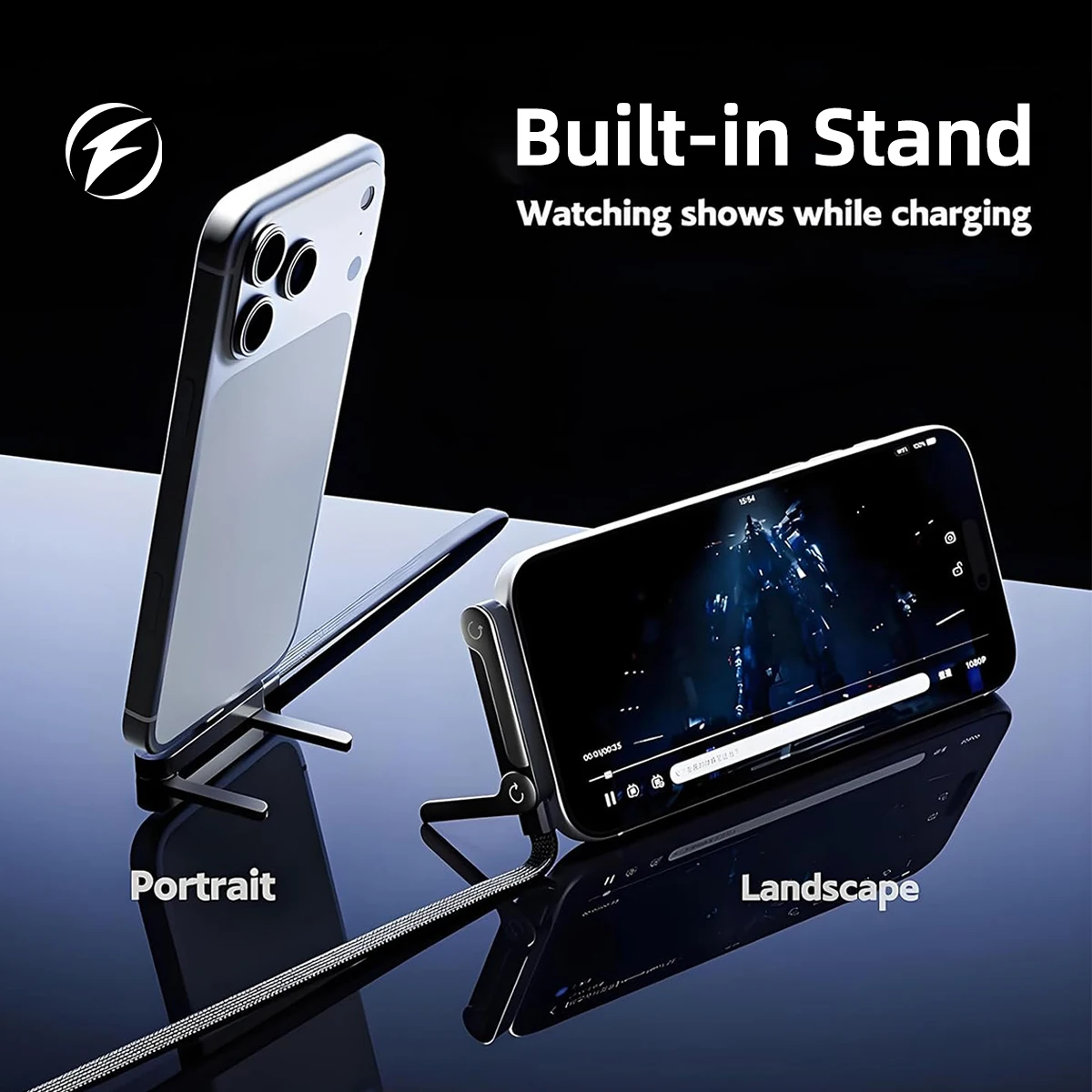 2 in 1 240W PD 고속 충전 접이식 휴대폰 거치대 데이터 케이블 다각도 조절 충전 폰 홀더 USB 케이블 랙