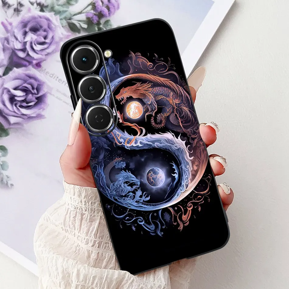 Cool Dragon Tiger Painted Soft Silicone TPU Phone Case for Tecno Spark 40 Series