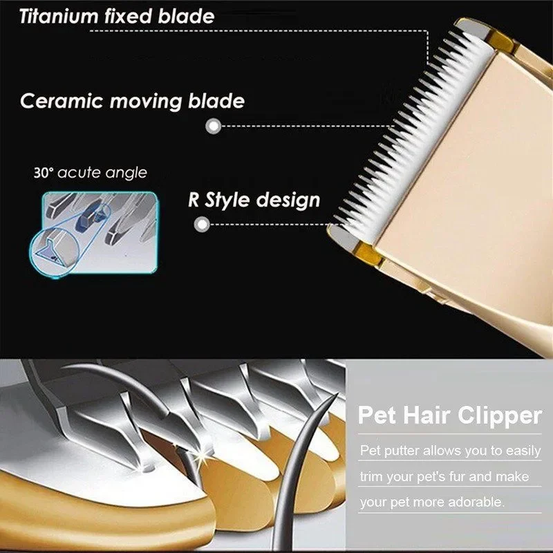Professional Dog Clipper Dog Hair Clipper Grooming Pet Cat Rabbit Haircut Trimmer Shaver Set Pets Electric Scissor