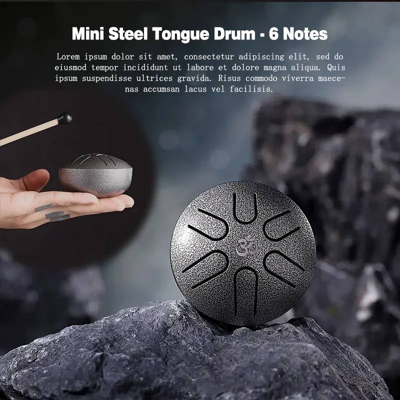 Mini Steel Tongue Drum - 6 Notes, Includes Mallets and Music Book - Perfect  for Kids Music Enlightenment, Camping, and Yoga Medi - AliExpress