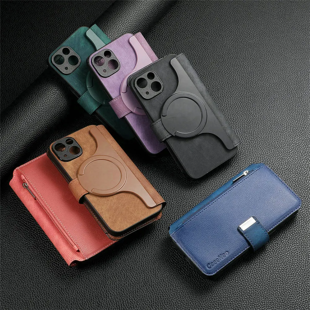 For Redmi Note 13 Pro 4G 5G Book Capa Leather Wallet Zipper Funda Xiaomi 13T Pro 11T 10 9T 10S 9 S T 13 Plus 11 Lite Flip Cover