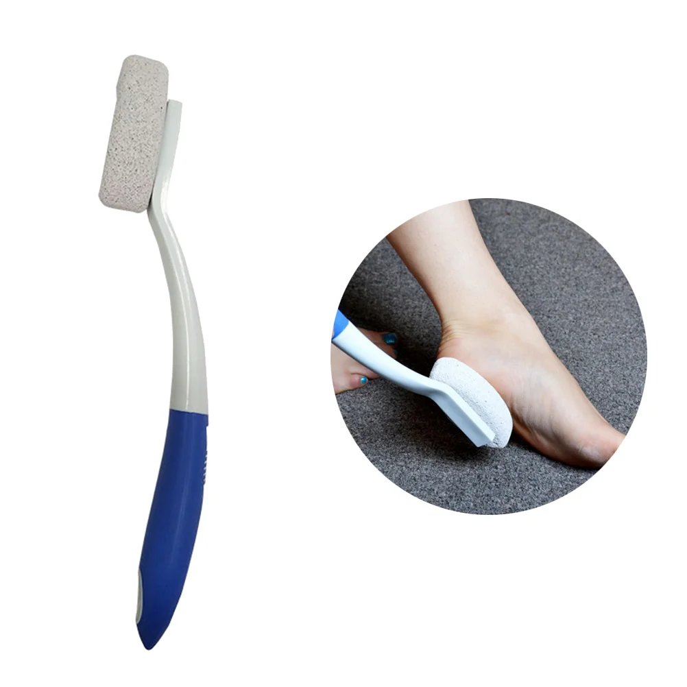 

1Pc Pumice Bath Shower Brush Long Handle Portable Foot Exfoliator Brush Cleaning Brush Bathing Supplies