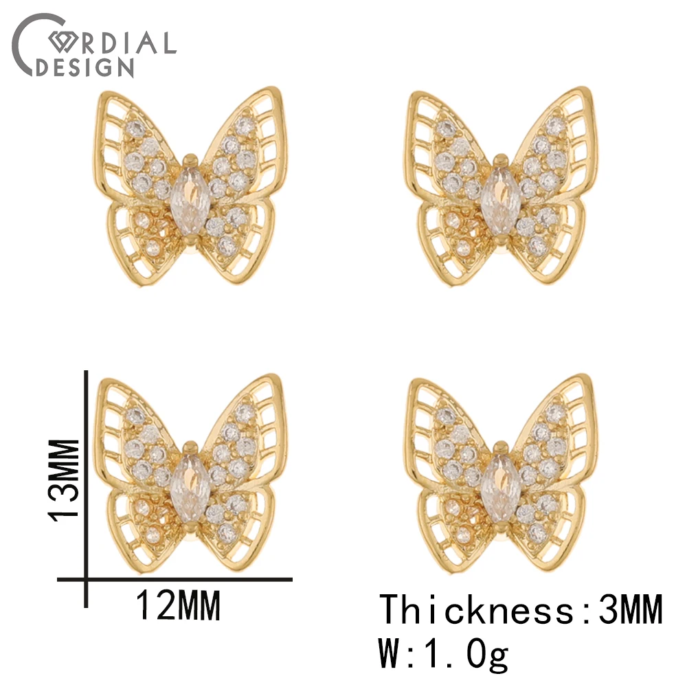 Cordial Design 30Pcs Genuine Gold Plating/Cubic Zircon/Jewelry Findings & Components/Multi Shapes/DIY Fingernail Accessories - cordial