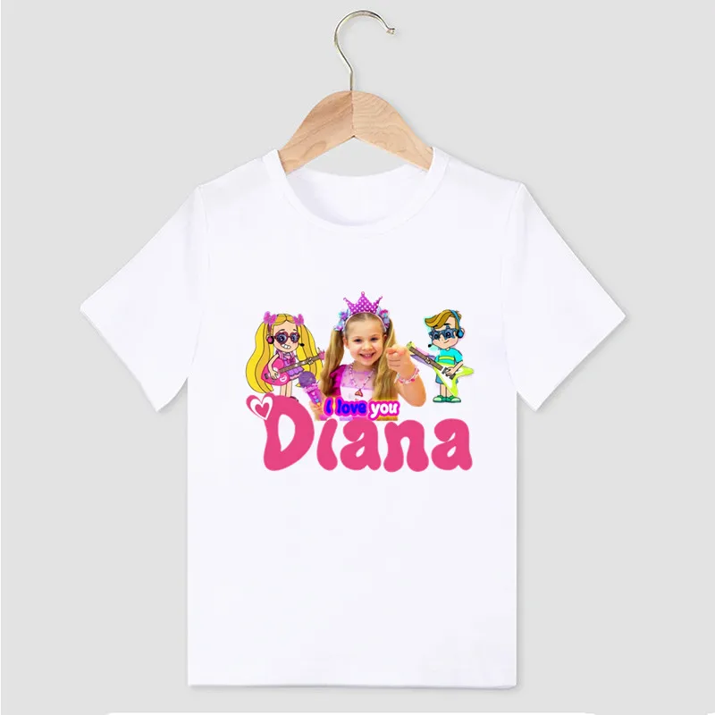 

Hot Sale Kids T shirt Diana And Roma Show Print Funny T-shirt For Boys Summer Cute Children Short Sleeve Tops Baby Girls Clothes