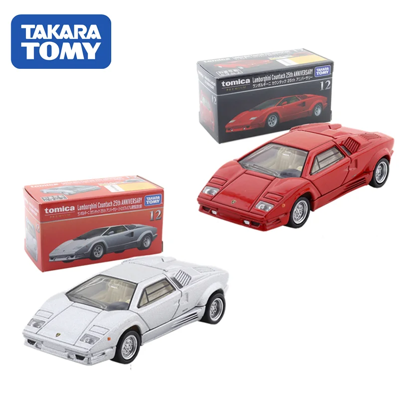 Original Takara Tomy Tomica Alloy Car Premium 12 Lamborghini Countach 25Th Anniversary Model Toys Gift For Children Collection