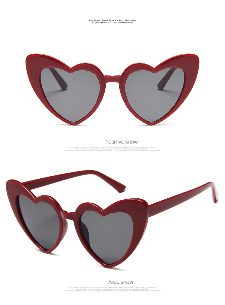 Sunglasses Fashion Versatile Shopping Peach Heart Love Sunglasses Metal Hinge Large Frame Personalized Glasses_voghion.com