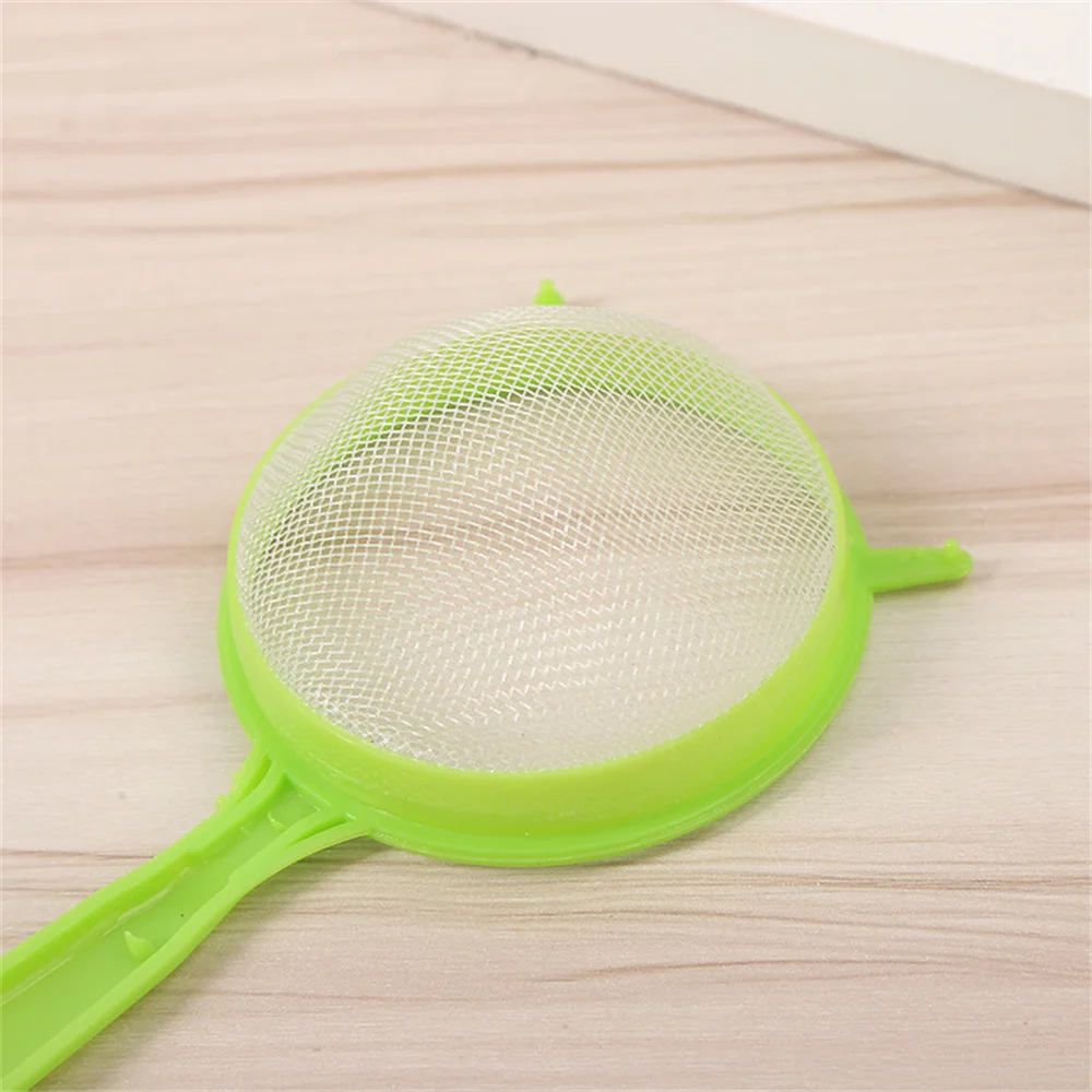 1~10PCS Set Plastic Fine Mesh Scoop Strainer Colander Flour Sieve With Handle Juice Tea Strainer Tool Kitchen Tools Accessories images - 6