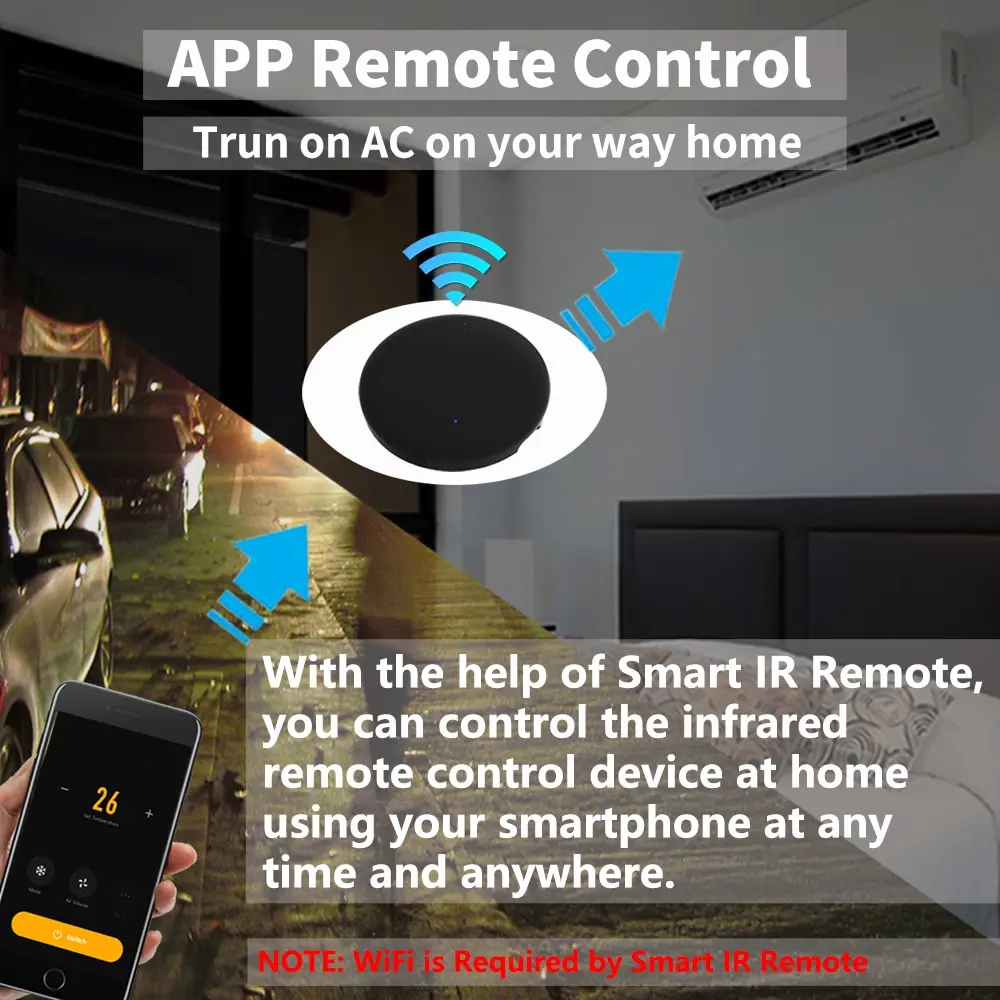 Smart Universal Remote Control Smart IR Remote Control Tuya Smart IR Remote Control Smart Life for Home Automation Replace TV DVD AUD AC Remote Works with Alexa Google Home