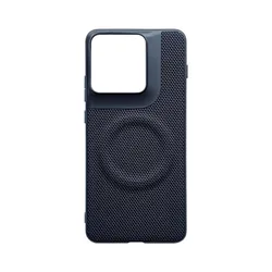 Kona Leather Phone Case with Magnetic Closure in Minimalist Style for Motorola Moto X70 Air (Black)