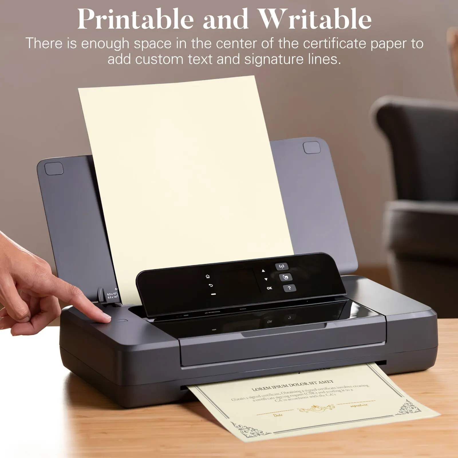 10Pcs A4 인증서 용지 졸업 시상 사무실을 위한 부드러운 가장자리가 있는 빈 인쇄 가능 쓰기 가능 인증서 용지