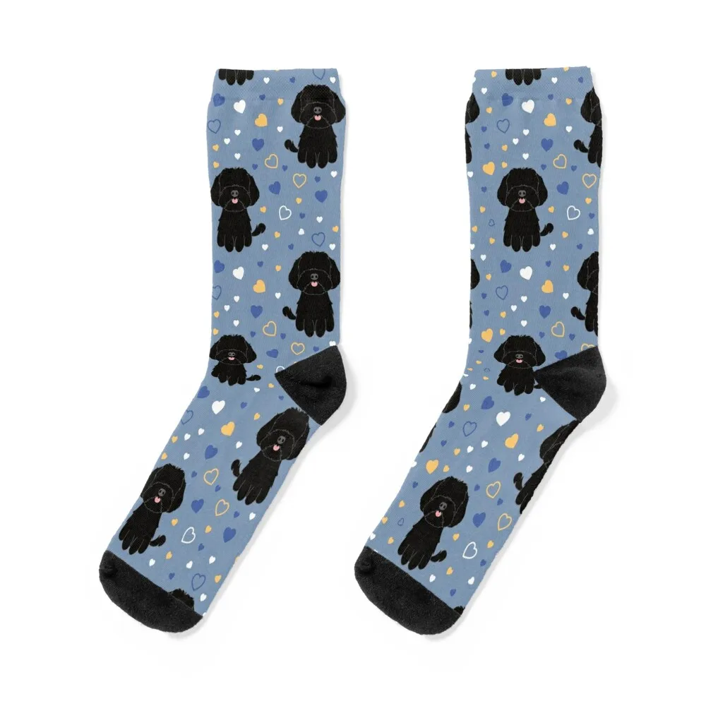 

LOVE Black Maltipoo Moodle Dog Socks short compression Women's Socks Men's