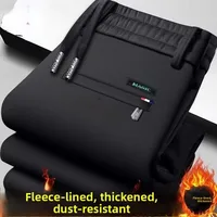 Men's Thiened Elastic Waist Sports Pants Straight Leg Loose Anti-Wrinkle Casual Sweatpants 2 Pieces Autumn Winter New Arrival