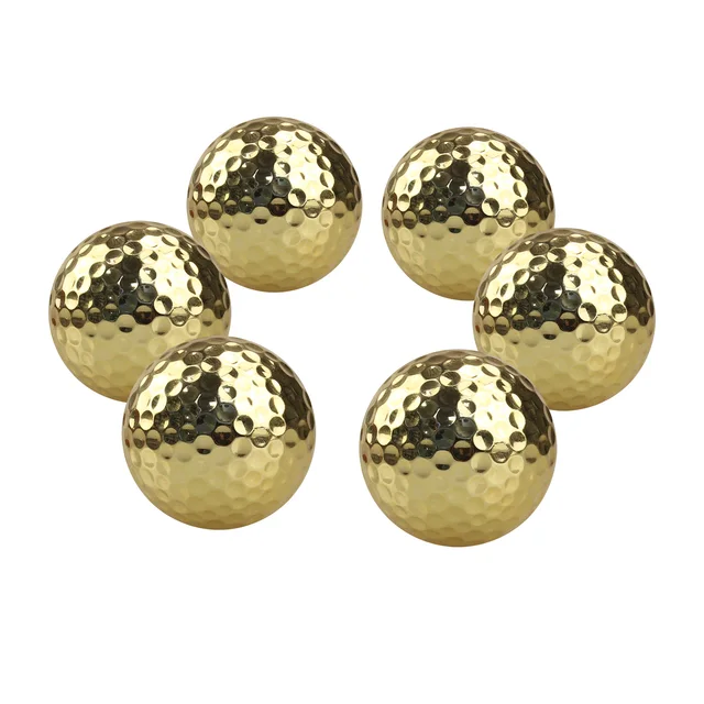 Crestgolf pcs two layer golden golf balls golf practice balls training two pieces balls as