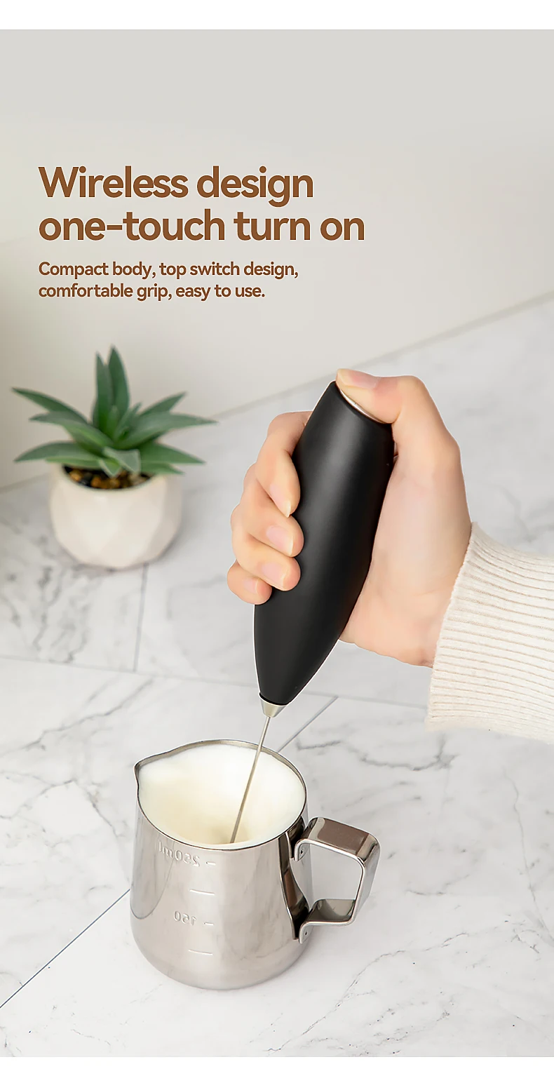 Description Picture 5 of item1PC Electric Egg Beater Milk Frother Wireless Handheld Coffee Cappuccino Frother Household Mini Whisk Mixer