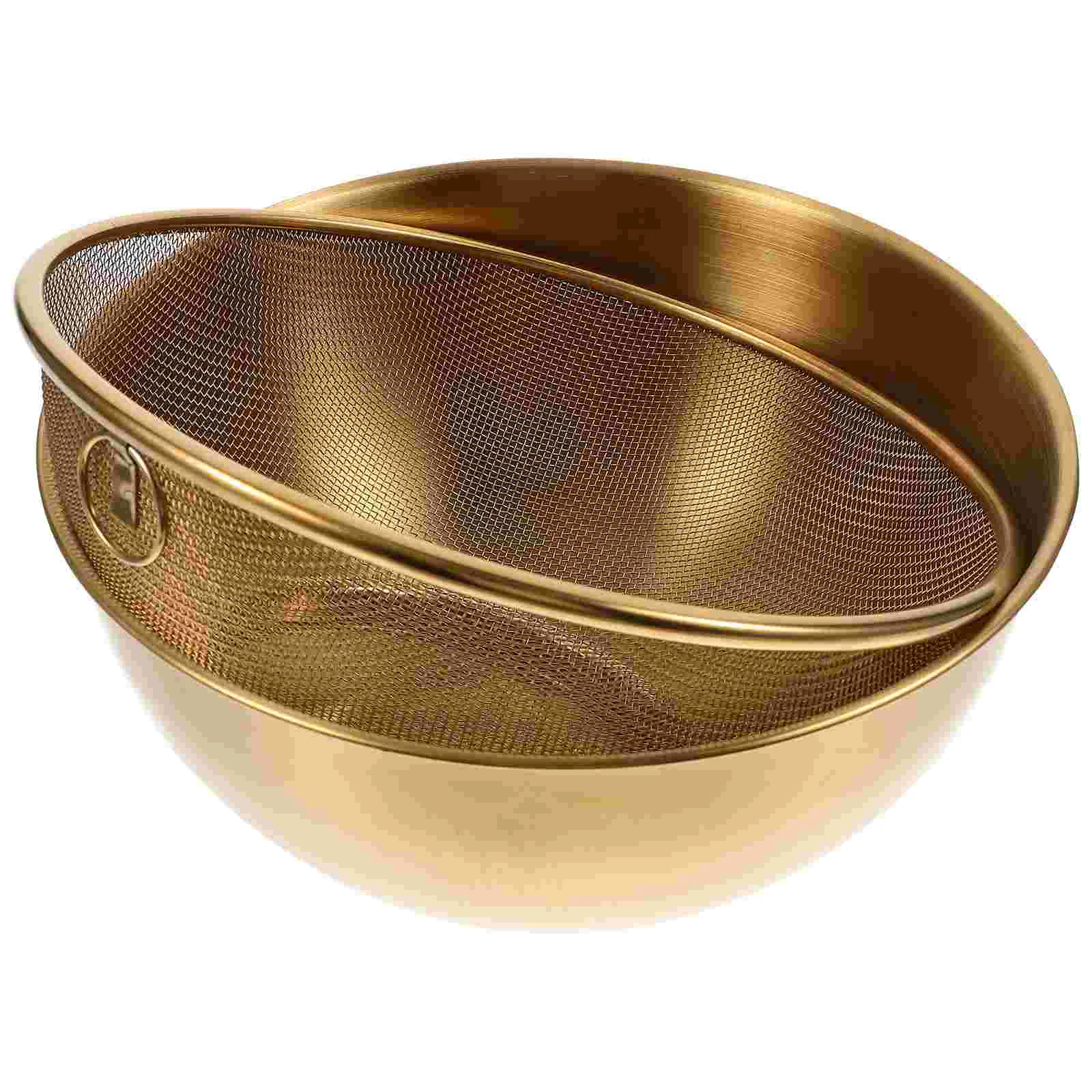 

Colander with Bowl Filter Mesh Strainer Basket Drainer Kitchen Sieve Sifter Rice Fruit Beat Eggs Draining
