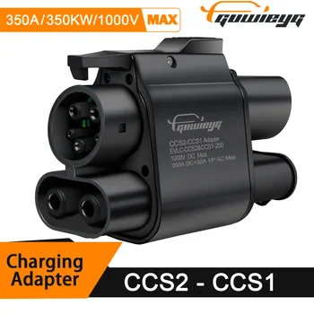 GUWIEYG CCS2 to CCS1 EV Charger Adapter350A 350kW DC 1000V Fast Charging Fit for CCS2 EV Portable Charger and CCS1 Standard Cars 1