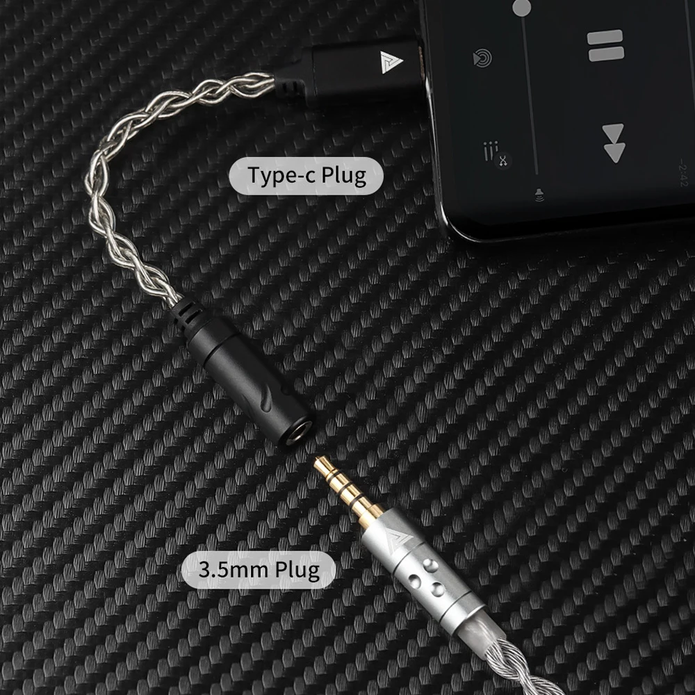 QKZ TC MAX HiFi USB DAC Type C to 3.5mm Headphone Amplify KT02F20 Chip Audio Decoder Phone Adapter USB C Digital DAC For Android