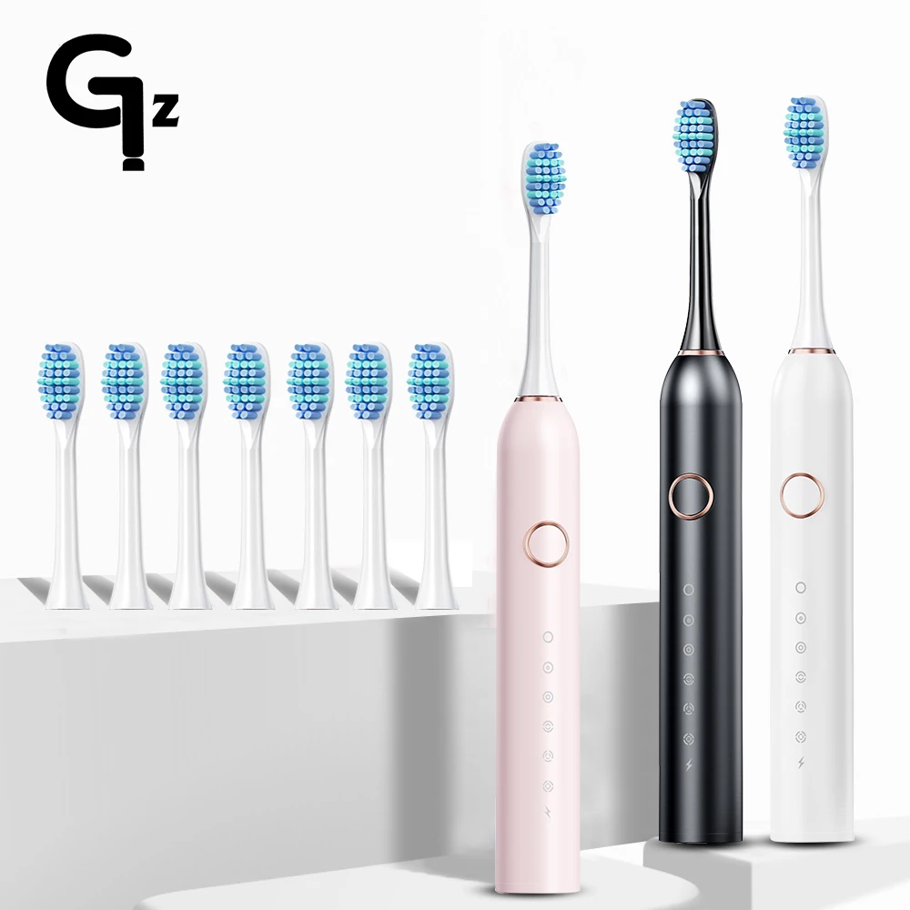 GeZhou Rechargeable Sonic Electric Toothbrush IPX7 Waterproof Toothbrush for children 18 Mode Travel 16 Brush Heads