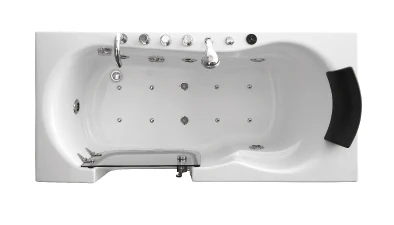 K-656 Walk-in Massage Tub With Glass Door, Freestanding Walk In Bathtub With Door, Whirlpool Bubble Corner Bathtub 2