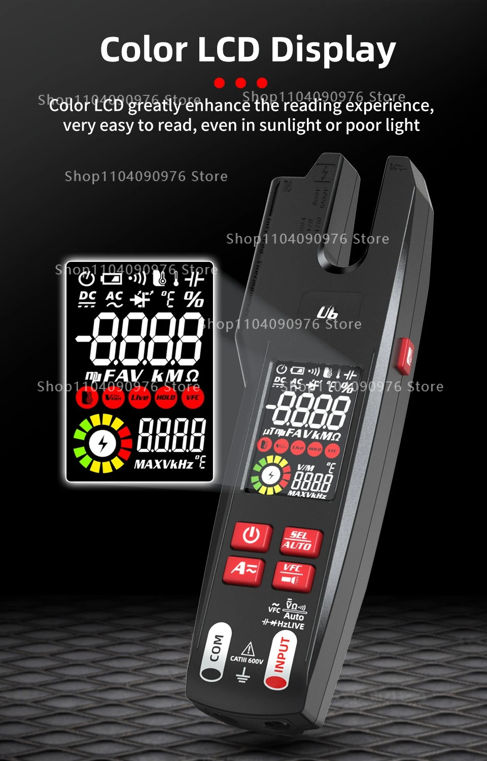 U6X ammeter U-type infrared temperature measurement multimeter AC and DC clamp m