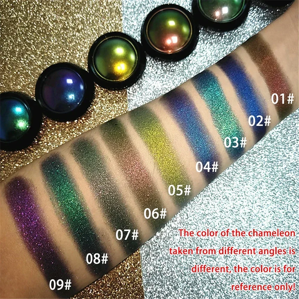Optical Chameleons Eyeshadow Diamond Gloss Shiny High Gloss Mono Eyeshadow Pallete Eye Glitter Pigment
