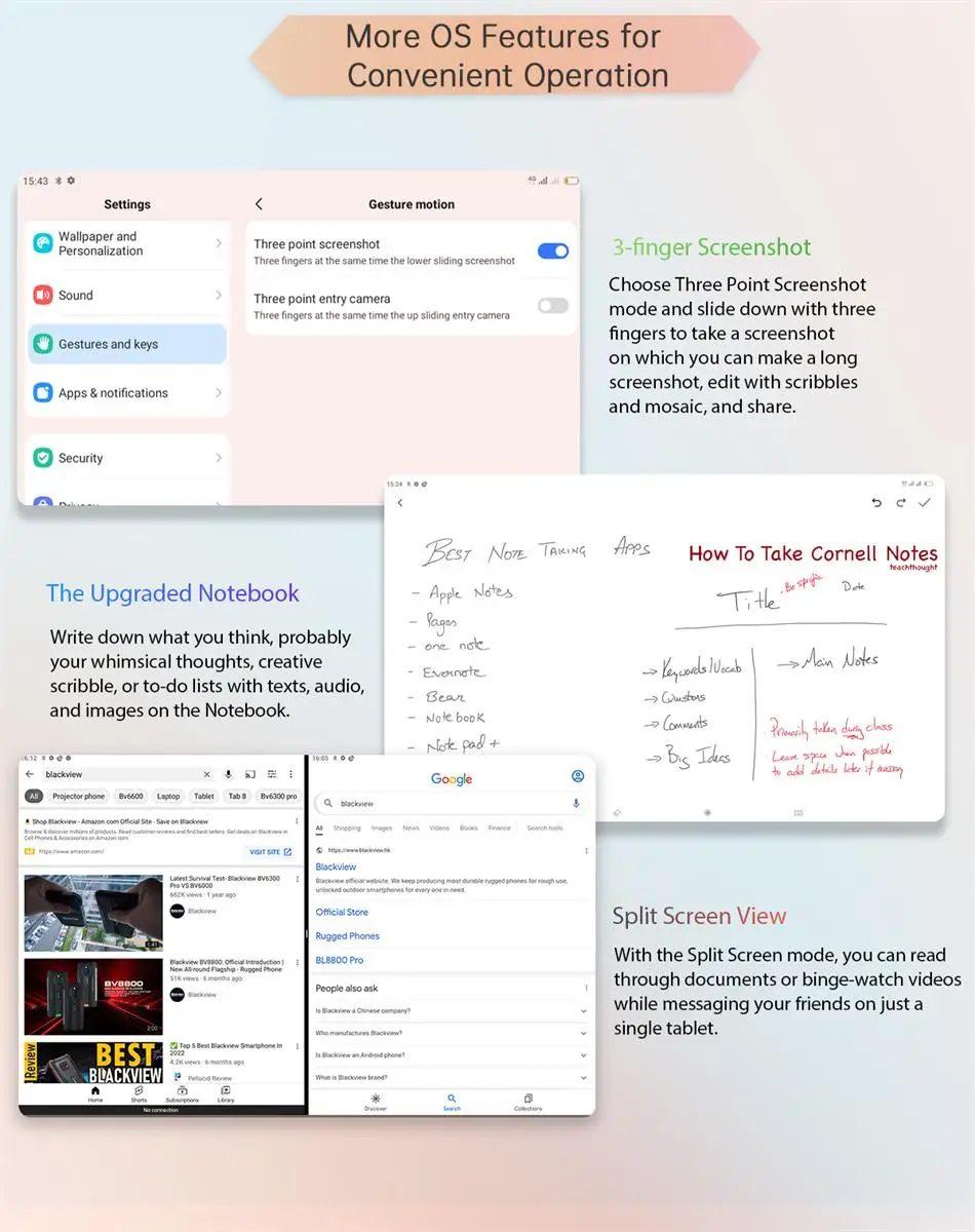 Blackview Tab 13 10.1'' Tablet with FHD+ Display, 128GB Storage, MTK Helio G85 Octa Core, 7280mAh Battery, 13MP Camera, Android 12 Description Image.This Product Can Be Found With The Tag Names Battery, Mobile Phones, Phones Telecommunications