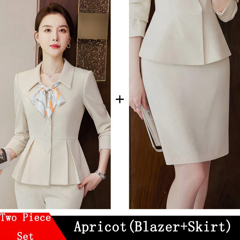 Allegra K Dames 2-delige rok pak set business casual lange mouwen blazer en kokerrok, Donkerblauw, XS