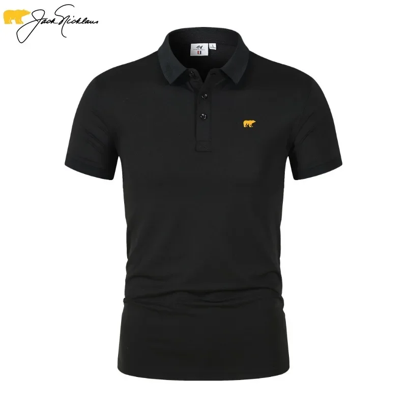 Jack Nicklaus Summer Golf Shirt Polo Shirt Quick-drying Perspiration Breathable Lapel Short-sleeved T-shirt Men