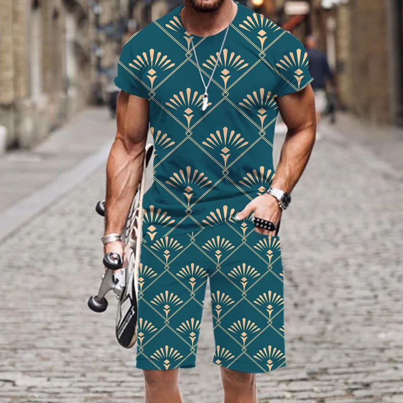 

Hip-hop Men's T-shirts 2-piece Set Sportswear 2022 New Beach Tops O Neck Funny Street Summer 3D Printed Luxury Harajuku Casual