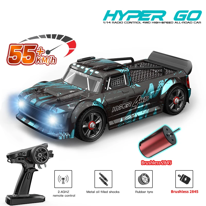 Mjx Hyper Go 14301/14302 1:14 Rc Car 2.4G 4Wd Brushless Elettrico Ad Alta Velocità Fuoristrada Telecomando Drift Monster Truck Per Bambini
